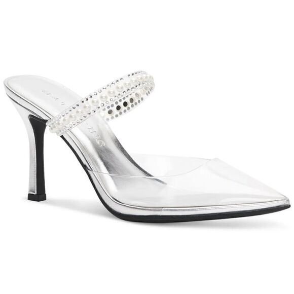 MATEO BY INC Clear Cindy Pointy Toe Stiletto Heeled pumps Mules Shoes 5.5 M - Picture 2 of 11
